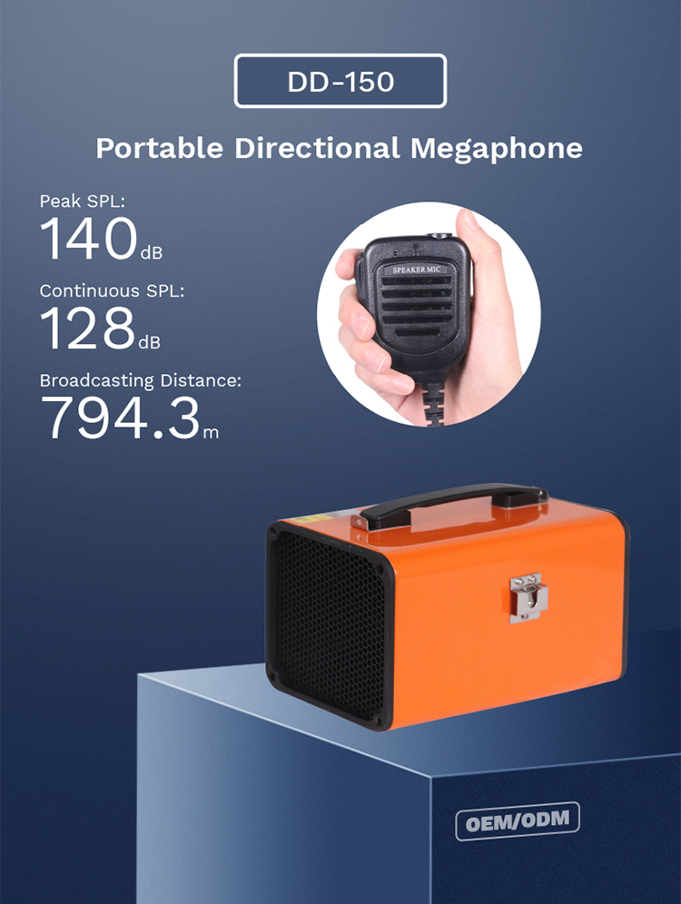 RP-10D handhold lightweight portable Long Range Acoustic Device Emergency Warning Acoustic Hailing Device Lrad ISO Certified IPX5
