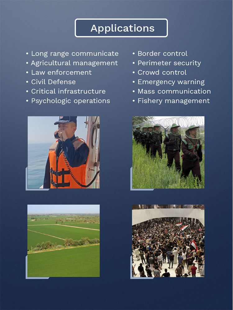 RP-10D handhold lightweight portable Long Range Acoustic Device Emergency Warning Acoustic Hailing Device Lrad ISO Certified IPX5