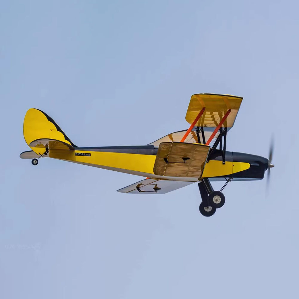 1.4M Balsa Tiger Moth Trainer Model Airplane Yellow