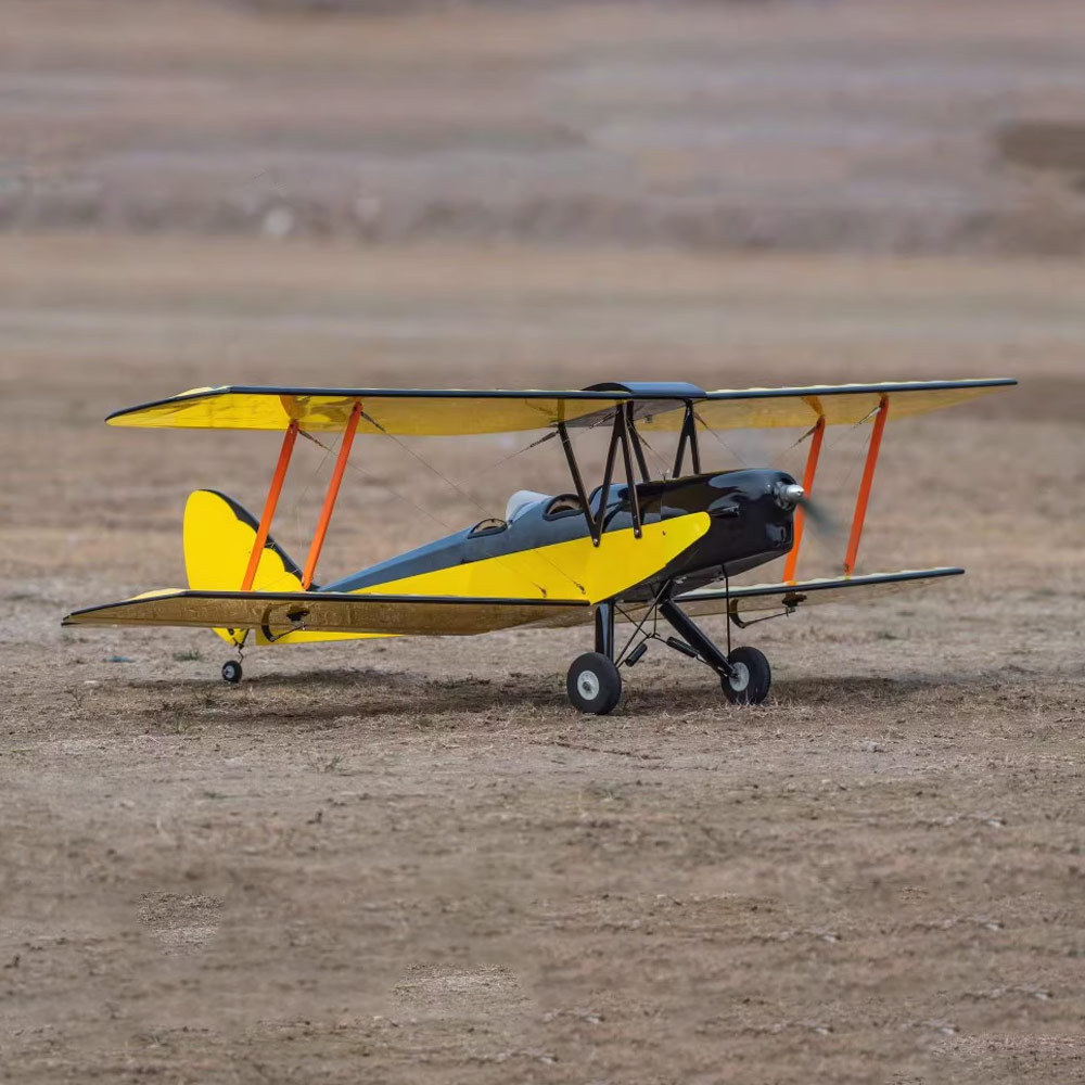 1.4M Balsa Tiger Moth Trainer Model Airplane Yellow