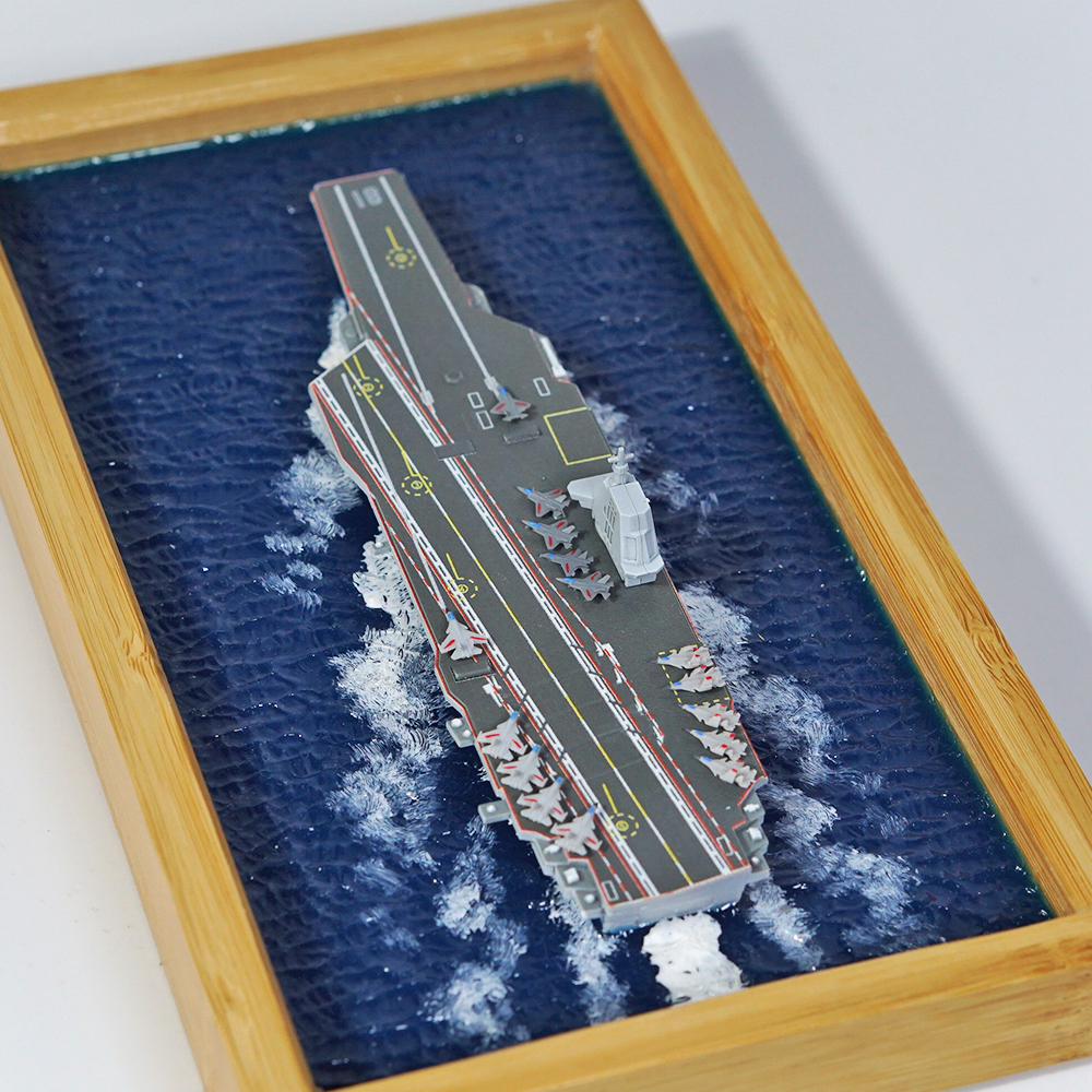 Mini Fujian Ship Seascape Model Ornament