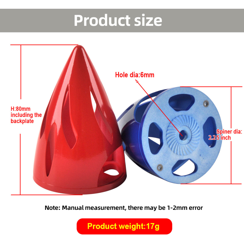 2.25 2.5inch Pointed Plastic Hollow Cone Propeller Cover for RC Airplane