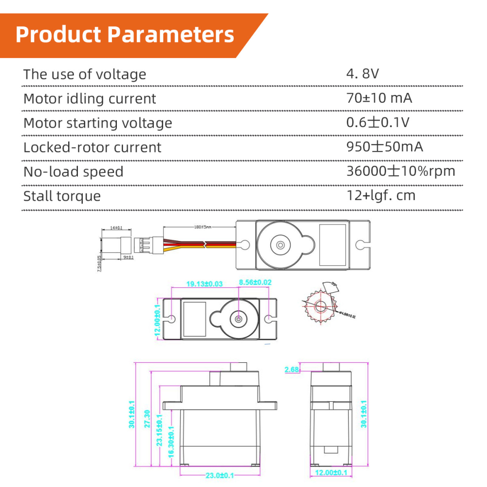 ZYHOBBY 9g Monolithic Servo Plastic Gears Digital Servo 4.8 Voltage for RC airplanes