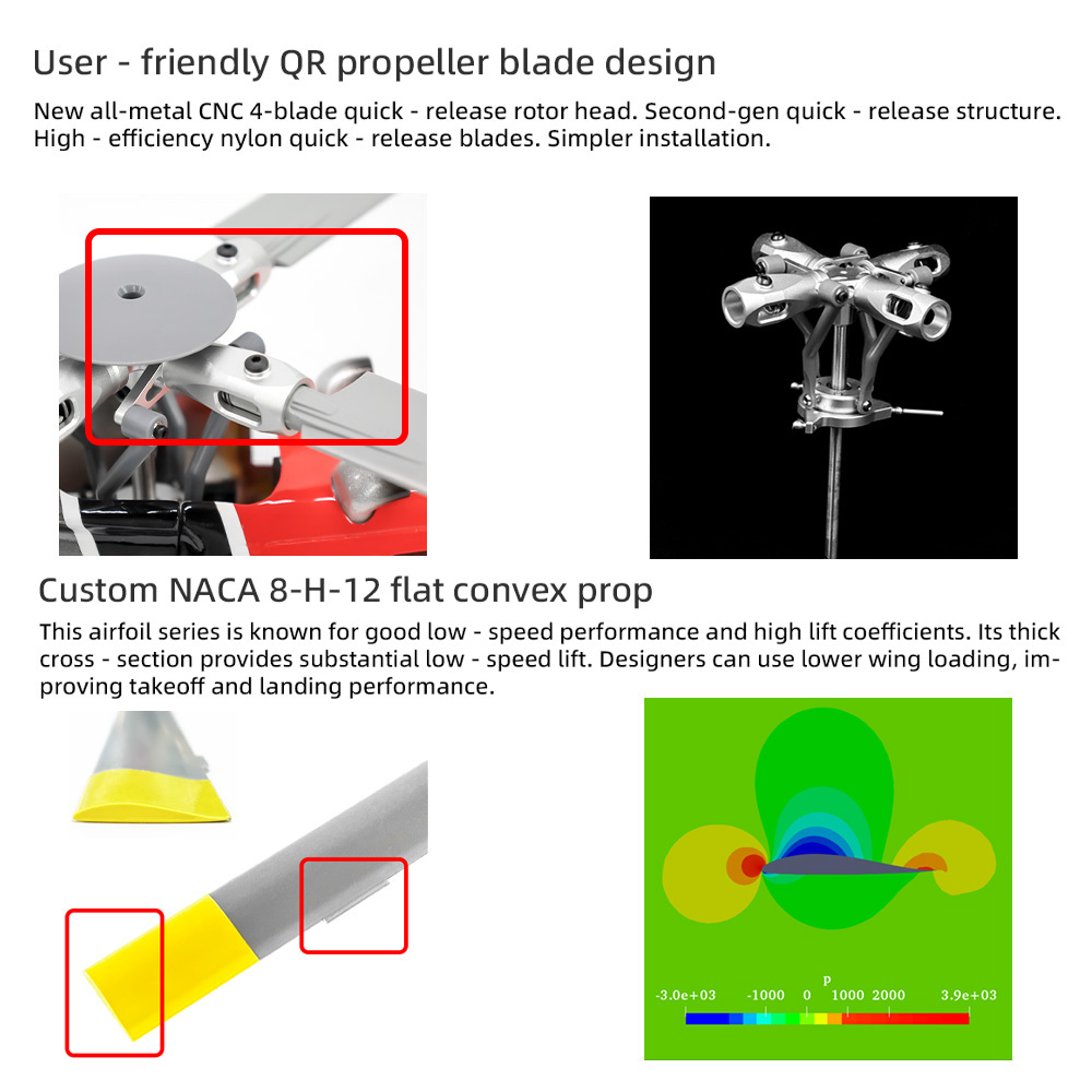 FLYWING BELL206 helicopter 4-blades M10 GPS Mode+3D Acro mode One Key Return 10 Channel Transmitter RTF Version