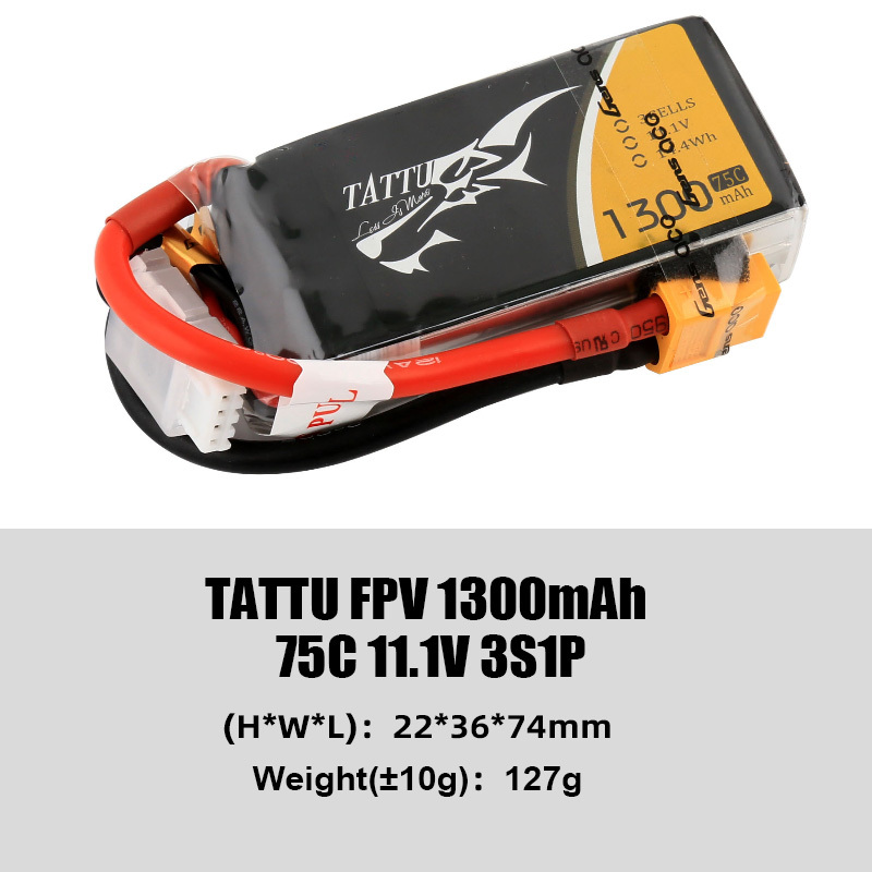 Tattu Classic Series FPV Battery High Discharge Rate (45C/75C) Lightweight Freestyle Flying Suitable for FPV Drones