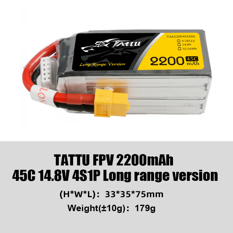 Tattu Classic Series FPV Battery High Discharge Rate (45C/75C) Lightweight Freestyle Flying Suitable for FPV Drones
