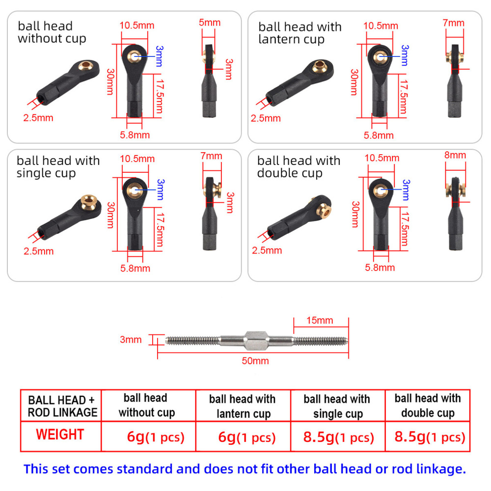 TG Pusher Series With Ball Head RC Airplane Accessories