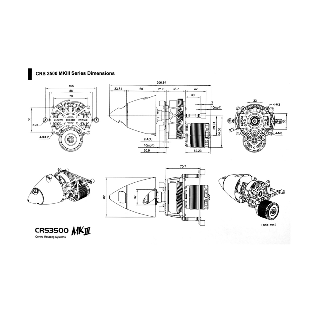 Dualsky Coaxial Twin Prop Power System Set  for F3A-170 RC Co-Axial Aerobatic Airplanes