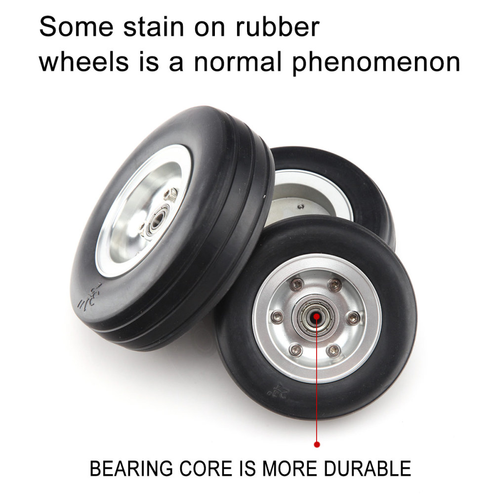 1pc 3.5inch Rubber Wheel Aluminum Hub with Wheel Adapter Rubber Tire For Model Aircraft RC Airplane
