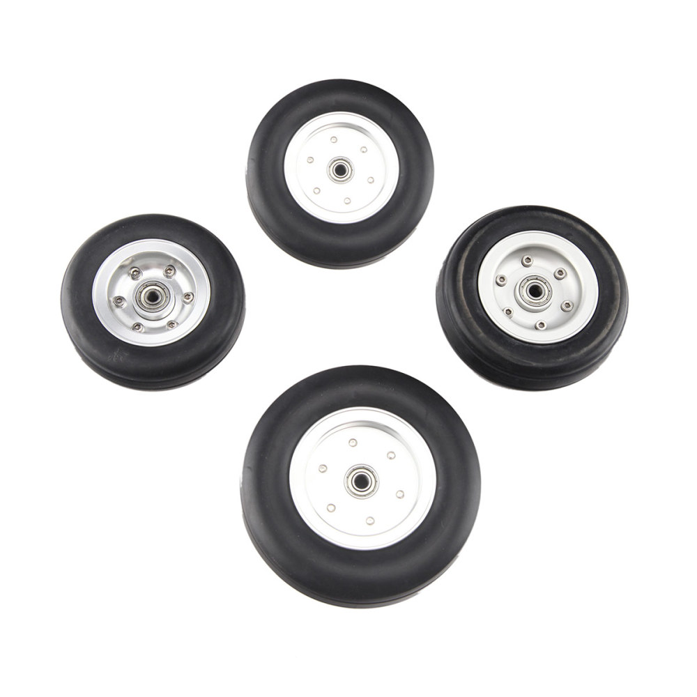 1pc 3.5inch Rubber Wheel Aluminum Hub with Wheel Adapter Rubber Tire For Model Aircraft RC Airplane