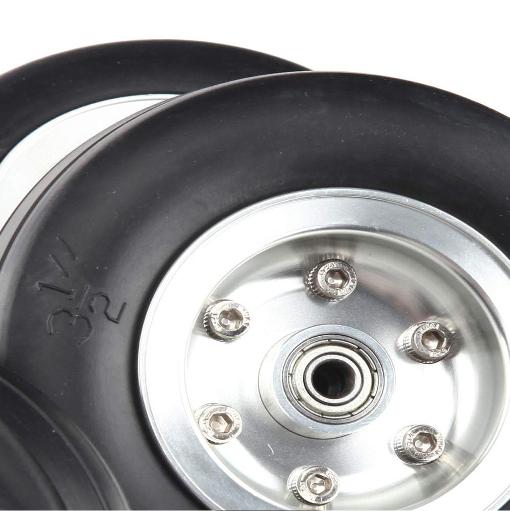 1pc 3.5inch Rubber Wheel Aluminum Hub with Wheel Adapter Rubber Tire For Model Aircraft RC Airplane