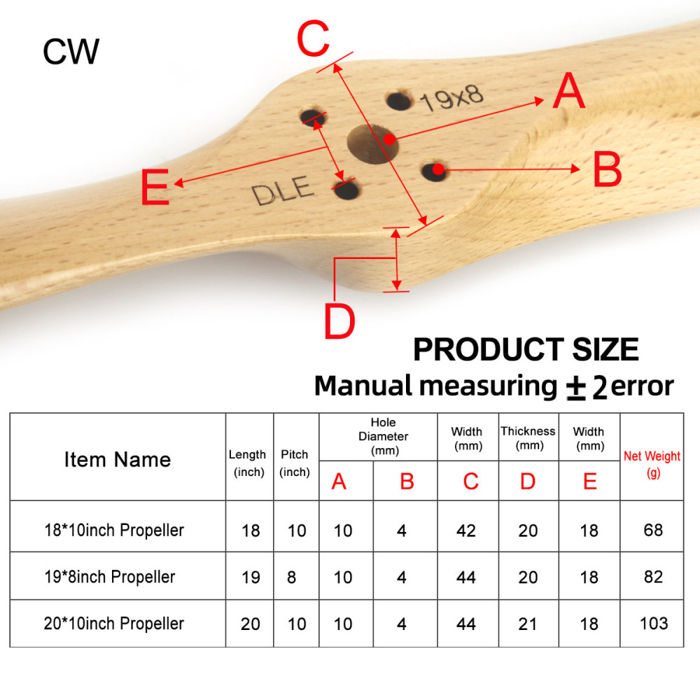 Wood Propeller Special Drilled For DLE Engine