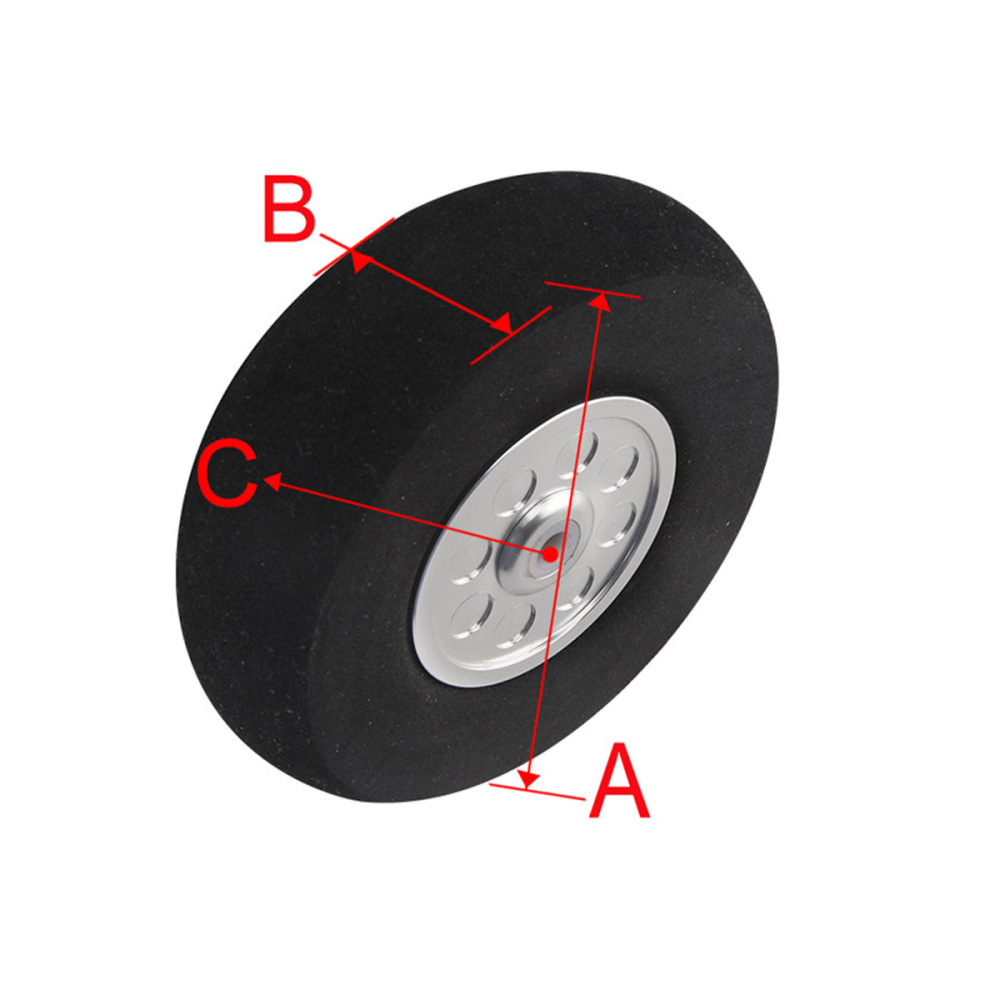 1 pair 3~8inch Durable Hard Sponge Wheel with Alunium Hub