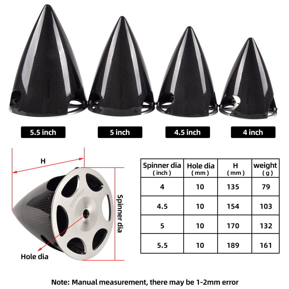 ZYHOBBY 3 Blade Carbon Fiber Spinner Cone Propeller Cover For RC Model
