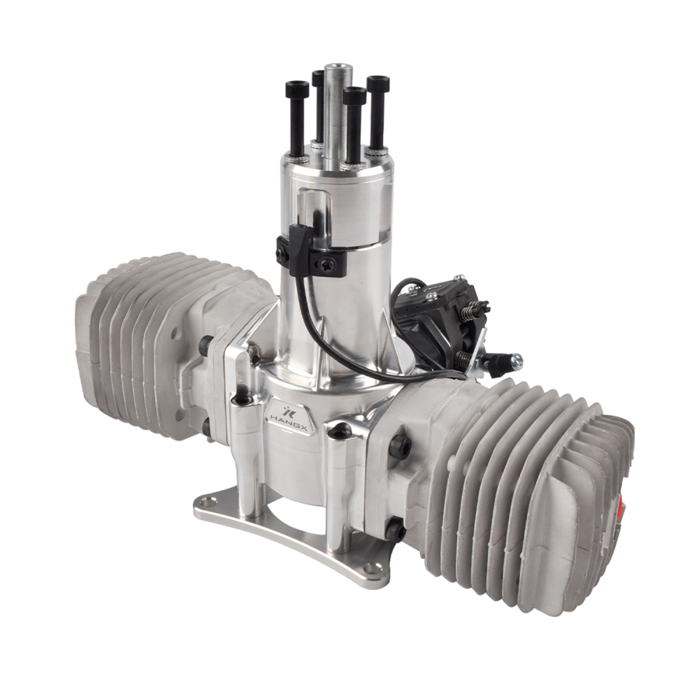 HANGX 75CC Engine Gasoline-powered twin-cylinder model aircraft engine 6V-14.4V Voltage
