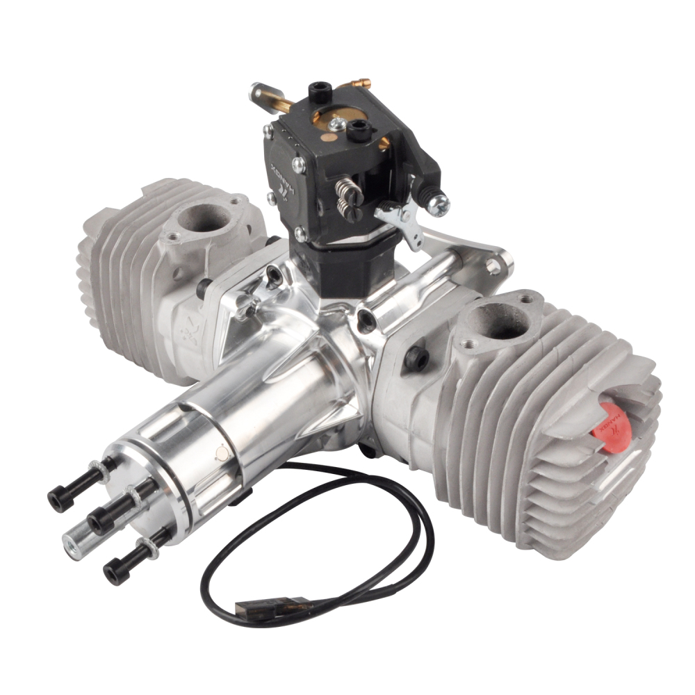 HANGX 75CC Engine Gasoline-powered twin-cylinder model aircraft engine 6V-14.4V Voltage