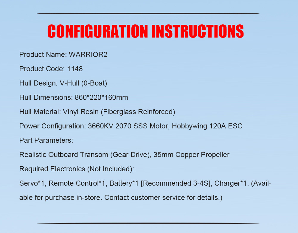 TFL 1148 WARRIOR 2 UKOPRA Class 3-X V-Type Remote Control Gasoline Ship Glass Fiber Fast Boat