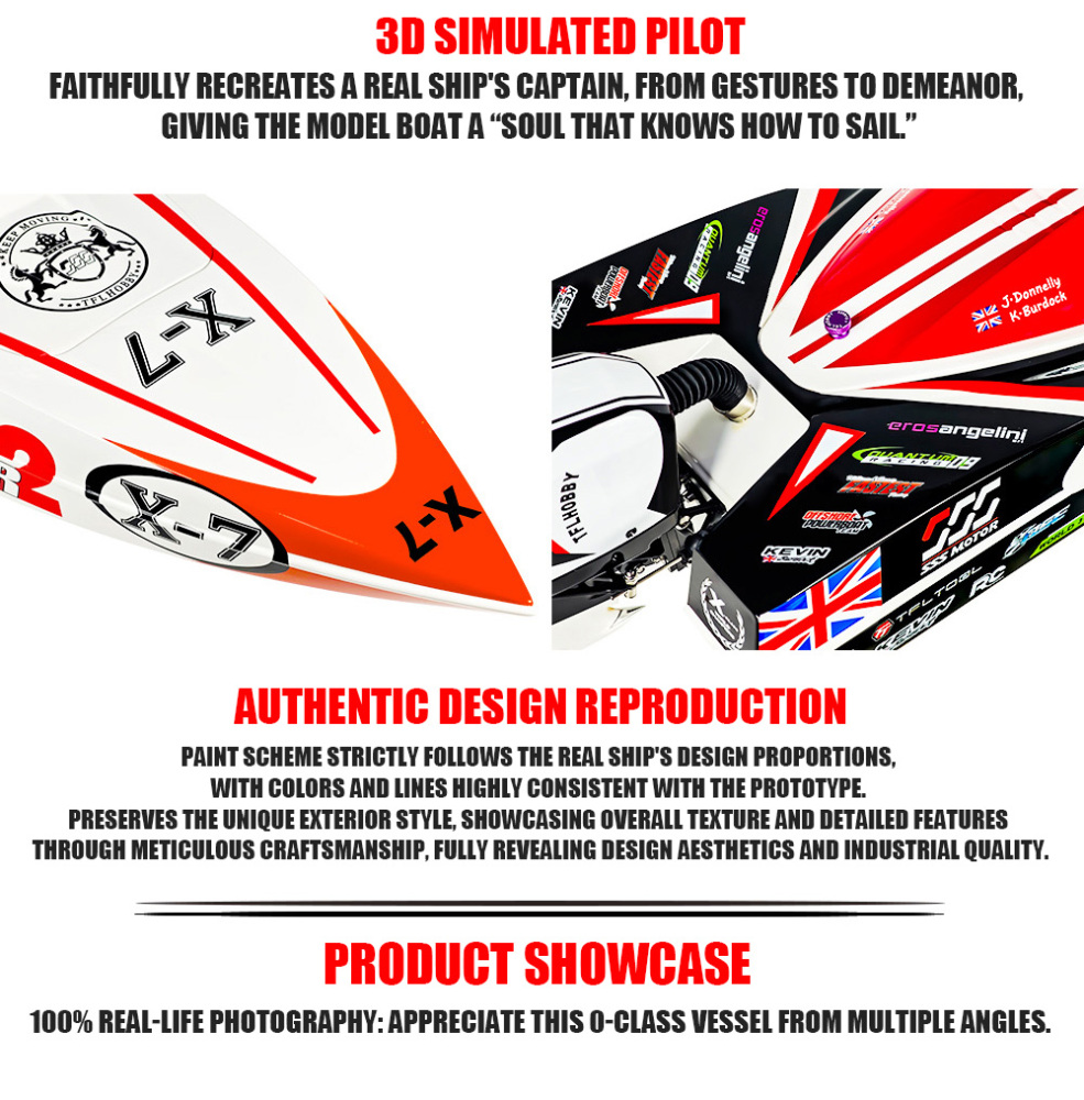 TFL 1148 WARRIOR 2 UKOPRA Class 3-X V-Type Remote Control Gasoline Ship Glass Fiber Fast Boat