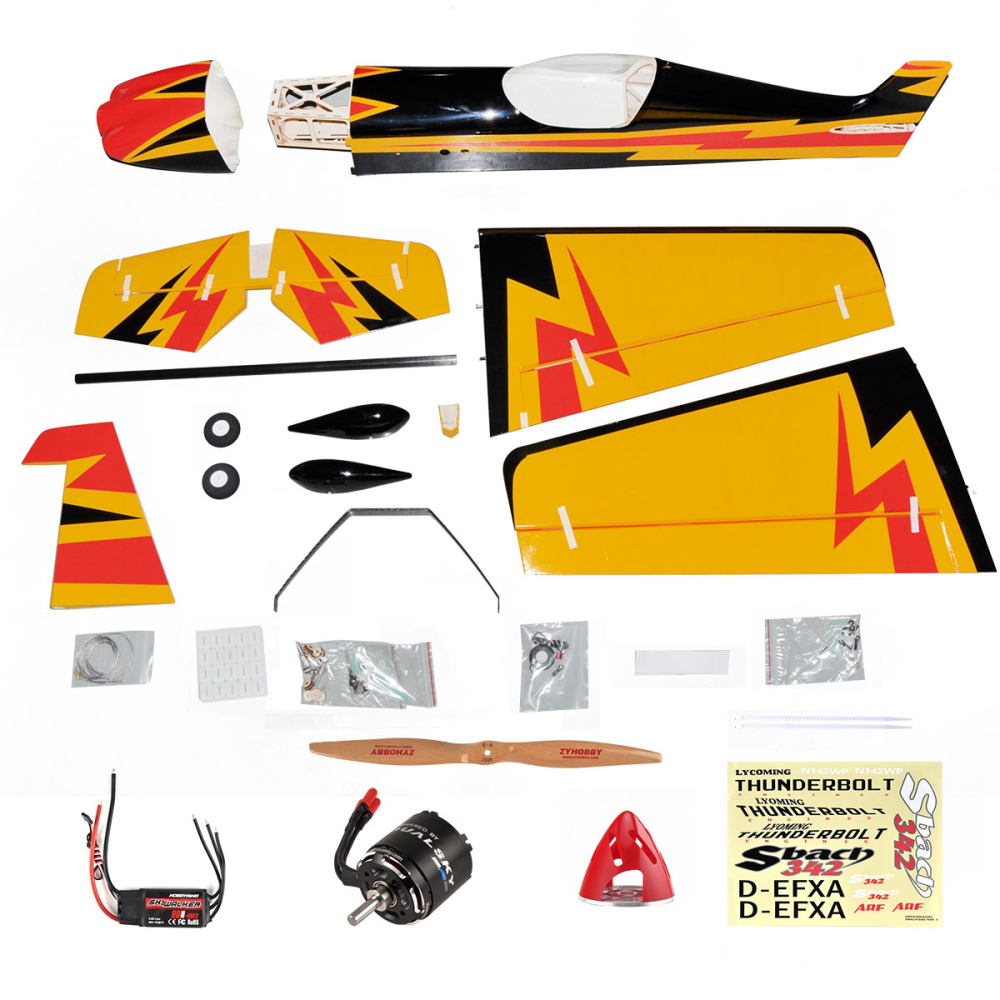 Sbach342 55inch RC Airplane Fuselage 3D Fix Wing Wooden Model Plane Frame