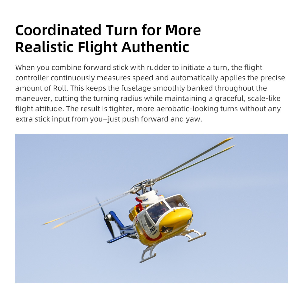 FLYWING BELL-412 Helicopter 4-blade M10N GPS Module H1 Syeterm 10 Channel Transtmitter RTF Version
