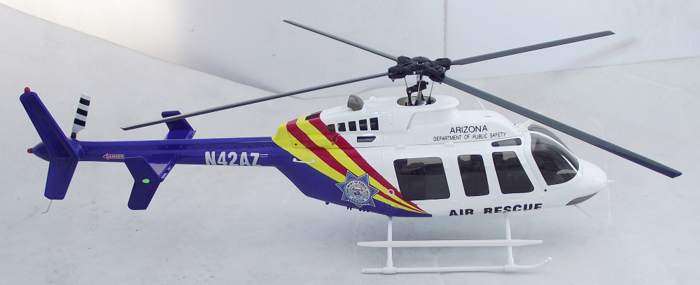 Air Rescue 470 B 407 ARF RC Helicopter Pre-Painted Fuselage 470 Size Blue White KIT Version