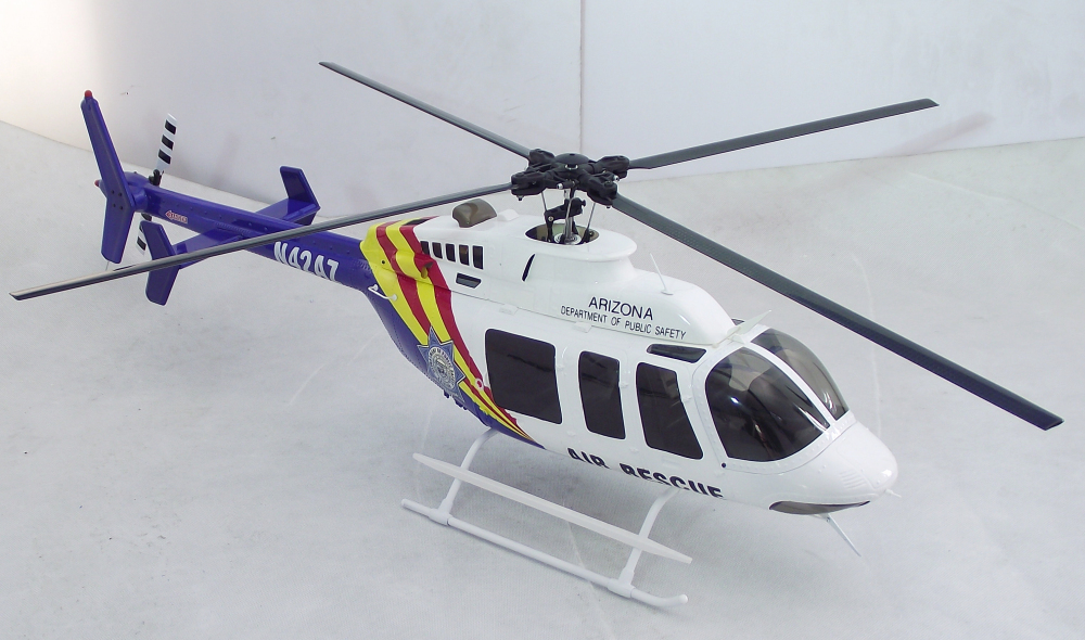 Air Rescue 470 B 407 ARF RC Helicopter Pre-Painted Fuselage 470 Size Blue White KIT Version
