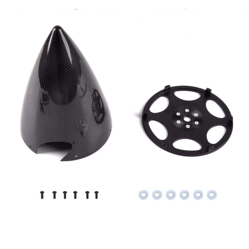 1pc 5inch Carbon Fiber Spinner w/ Alu Black Plate for DLE120/DLE130/GP123/DA120
