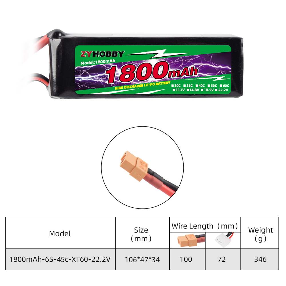 ZYHOBBY Li-ion Battery For RC Airplane Model High Power More Longer Life Battery Various specifications available