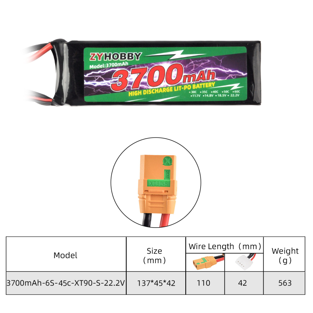 ZYHOBBY Li-ion Battery 3S/4S/6S For RC Airplane Model High Power More Longer Life Battery Various specifications available