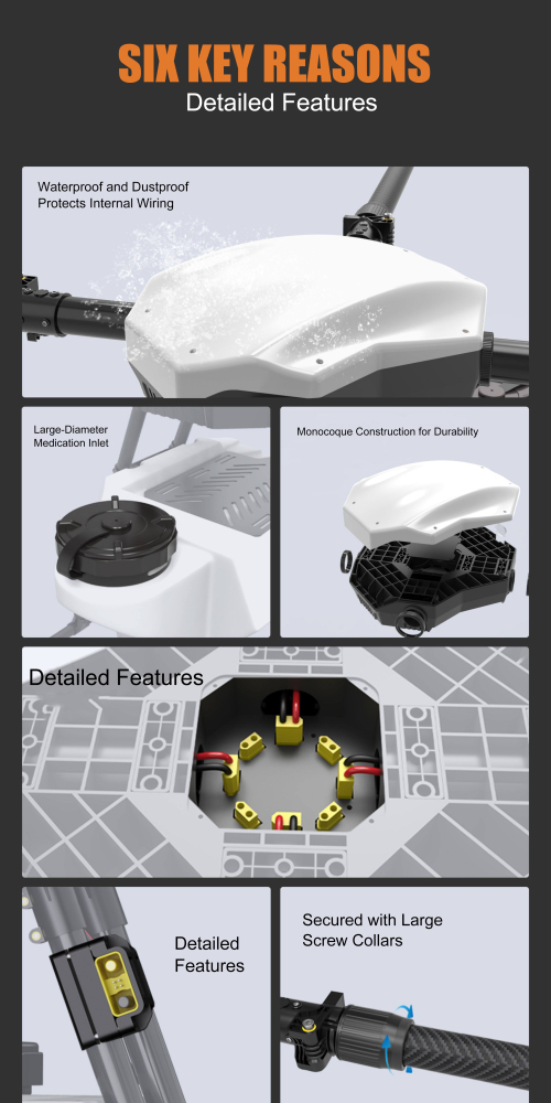 22L 4EV Agricultural Spraying Drone UAV Frame With Hobbywing X9Plus Power System