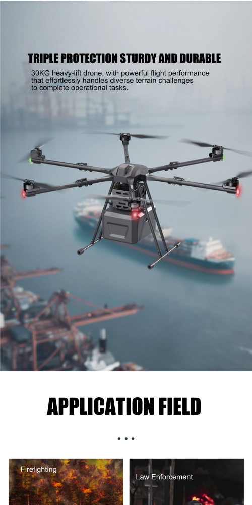 30KG payload Training Hexacopter Drone Frame With Hobbywing X9Plus Power System