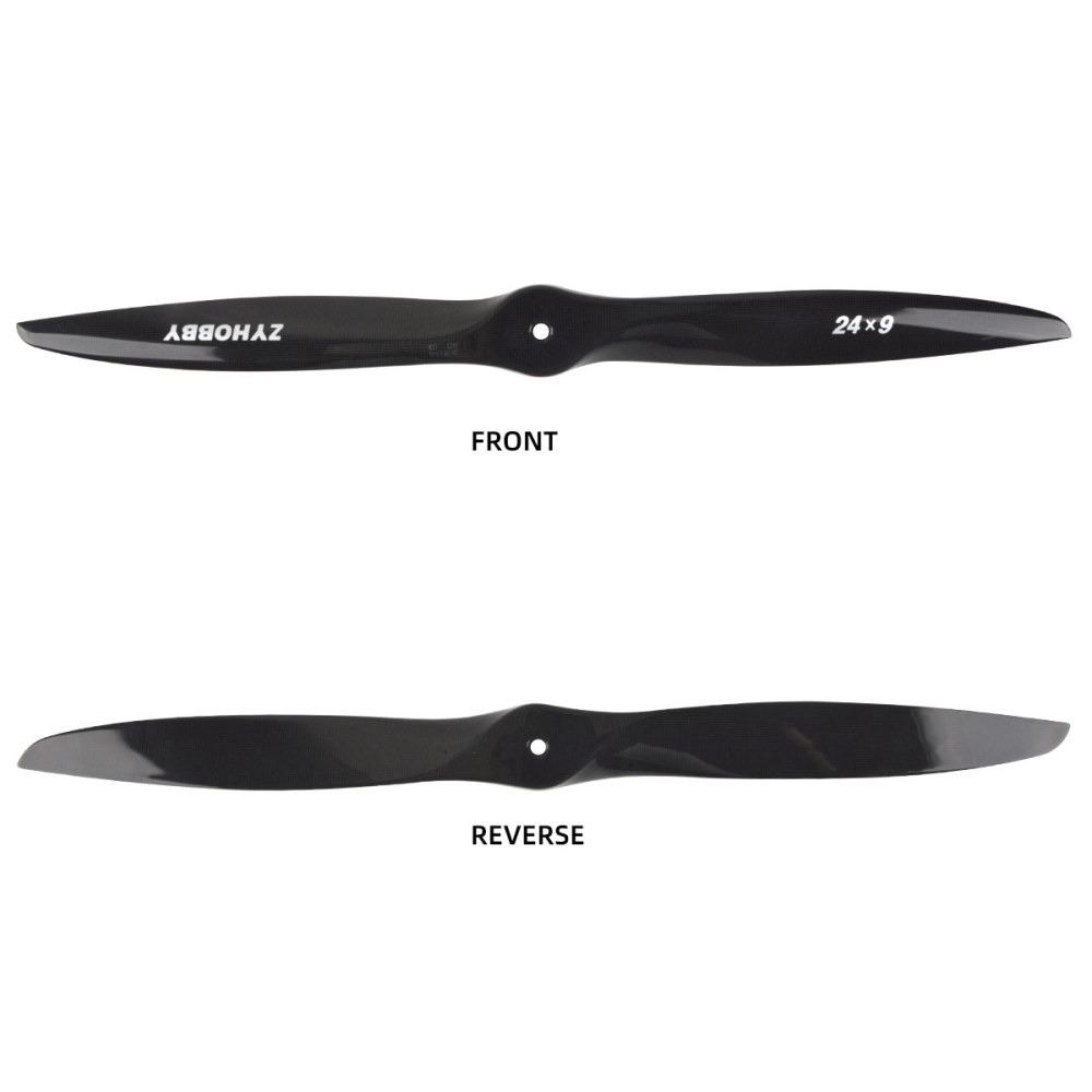 Carbon Fiber Propeller 18 Inch/ 19 Inch/ 20 Inch/ 22 Inch/ 23 Inch/ 24 Inch/ 27 Inch/ 28 Inch 2-Blade Carbon Fiber RC Airplane Propeller Prop for Gas Fixed-Wing RC Planes Airplanes (24x9)