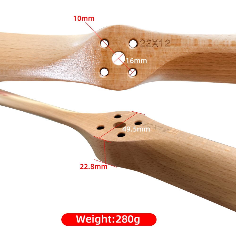 Propeller CW Made of Lightweight Wood Gas-Powered for DLA58 Engine for RC Aircraft Models