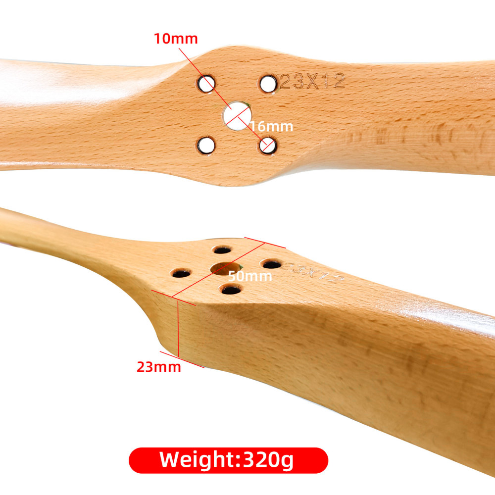 Propeller CW Made of Lightweight Wood Gas-Powered for DLA58 Engine for RC Aircraft Models