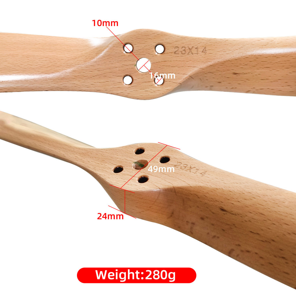 Propeller CW Made of Lightweight Wood Gas-Powered for DLA58 Engine for RC Aircraft Models