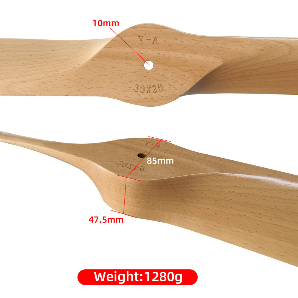Propeller Made of Lightweight Wood Gas-Powered for RC Aircraft Model