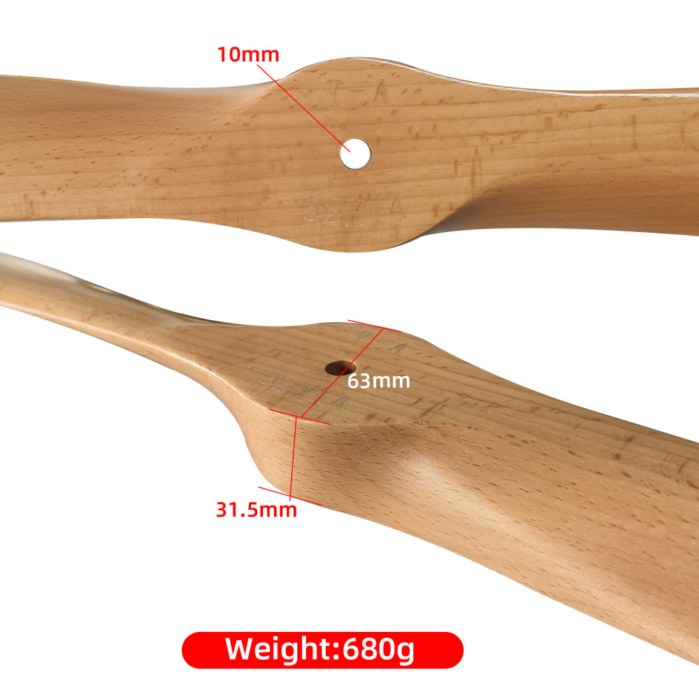 Propeller Made of Lightweight Wood Gas-Powered for RC Aircraft Model