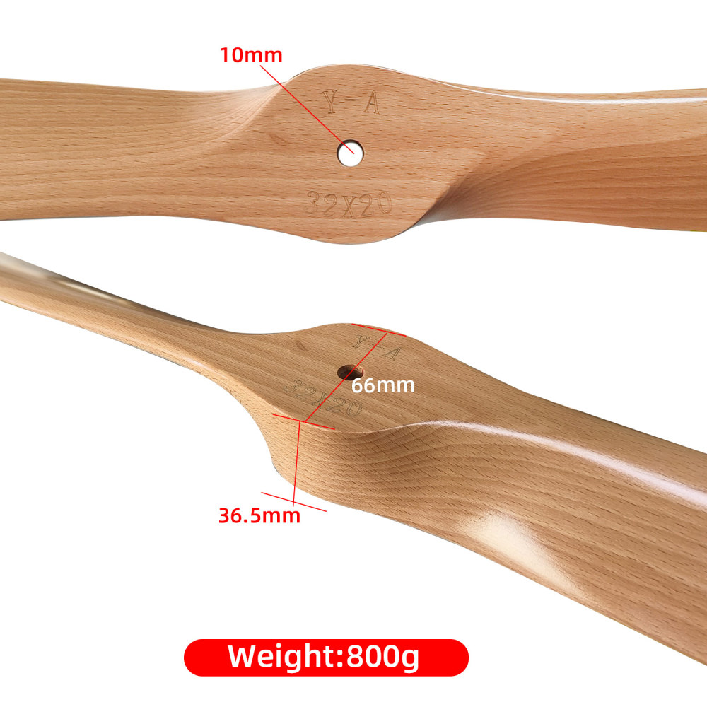Propeller Made of Lightweight Wood Gas-Powered for RC Aircraft Model