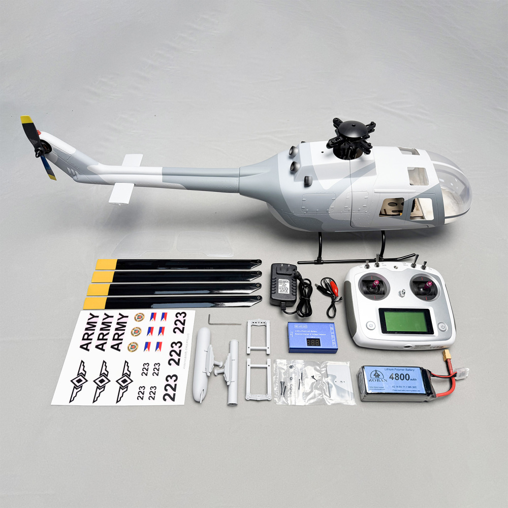 ROBAN RTF 450 Size BO-105 ARMY Camouflage RC Helicopter 4 blades X2 GPS Model