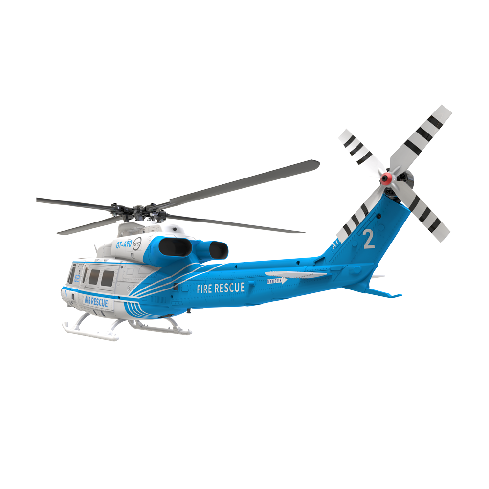 RC Helicopter GOOSKY E2 UH-1Y Air Rescue 1/35 Scale 2.4G 6CH Dual Brushless Direct Drive with GPS RTF Version Blue and White