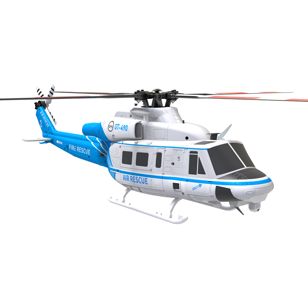 RC Helicopter GOOSKY E2 UH-1Y Air Rescue 1/35 Scale 2.4G 6CH Dual Brushless Direct Drive with GPS BNF version Blue and white