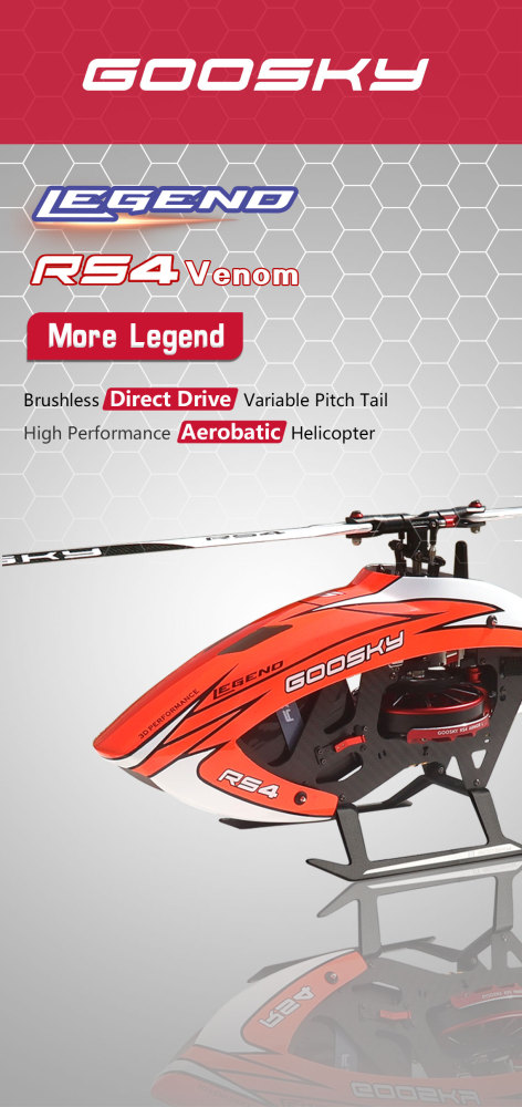RC Helicopter GooSky RS4 Venom Edition 6-Channel 3D Direct-Drive KIT Version