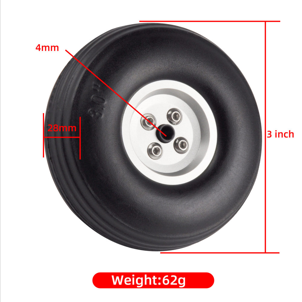 Gold Aluminum Alloy Hub Wheel for RC Airplane