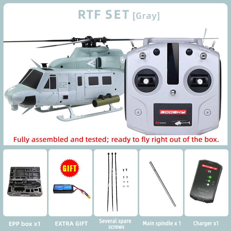 RC Helicopter GOOSKY E2 UH-1Y Air Rescue 1/35 Scale 2.4G 6CH Dual Brushless Direct Drive with GPS RTF Version
