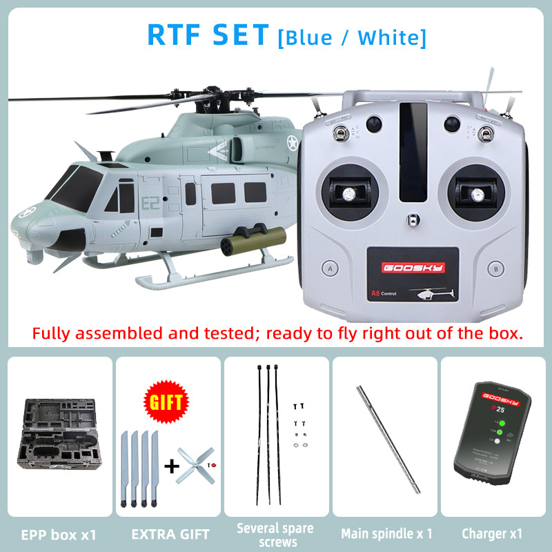 RC Helicopter GOOSKY E2 UH-1Y Air Rescue 1/35 Scale 2.4G 6CH Dual Brushless Direct Drive with GPS RTF Version
