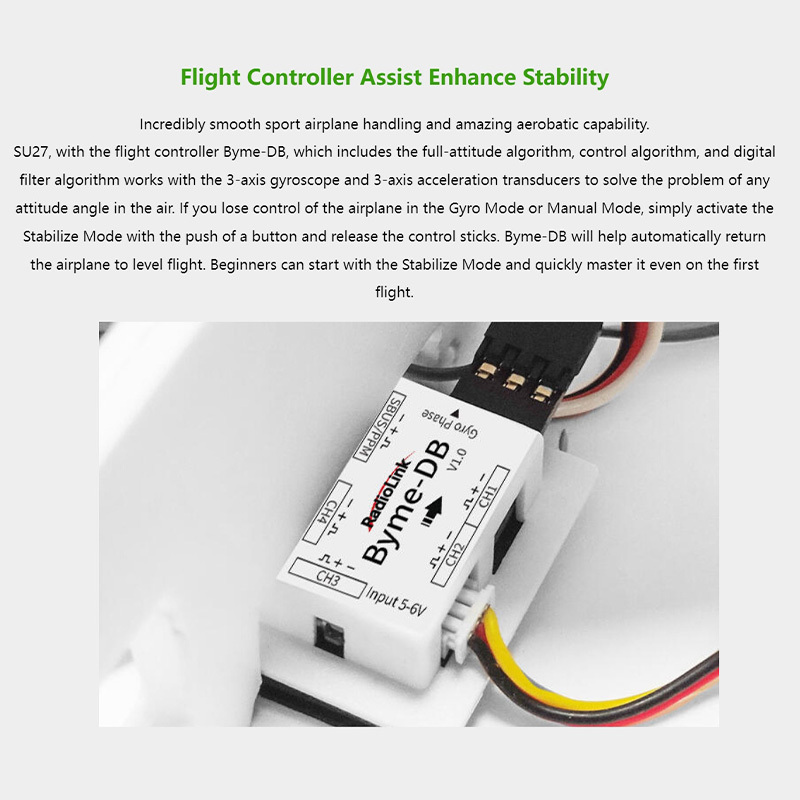 RC Model Aircraft SU-27 Flight Control Version for Model Aircraft Training