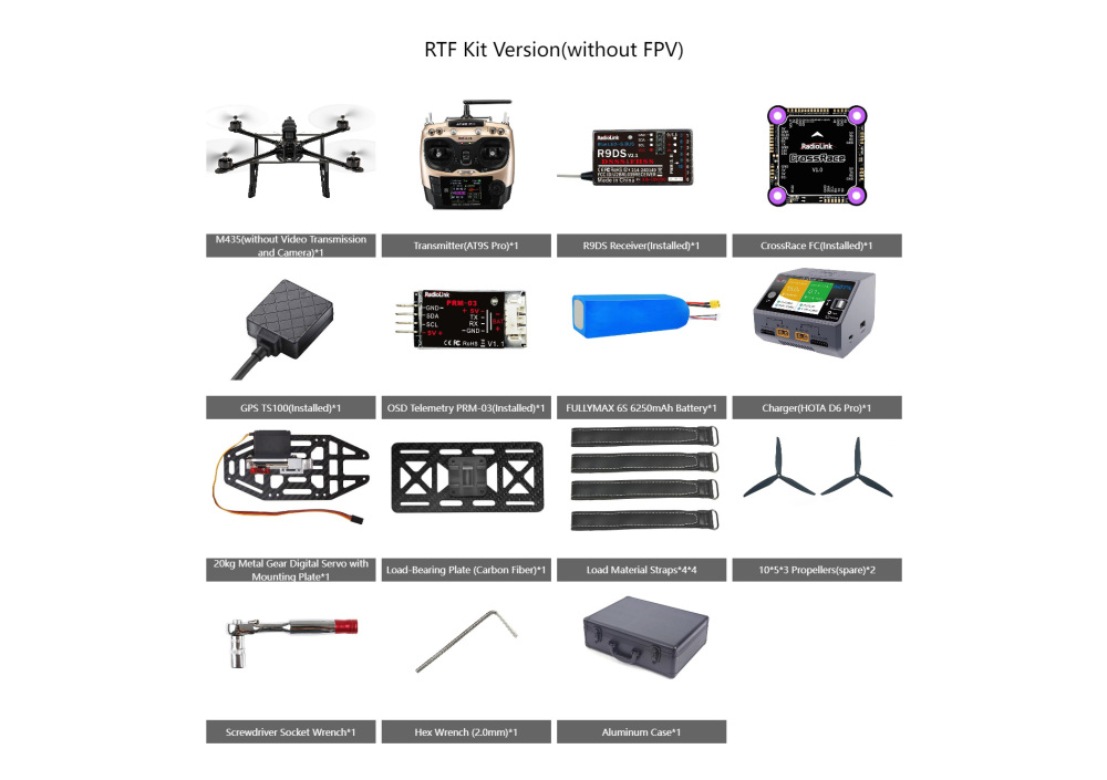 M435 Quadcopter with 3kg Payload for RC Model Aircraft Training