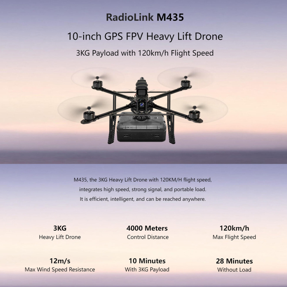 M435 Quadcopter with 3kg Payload for RC Model Aircraft Training