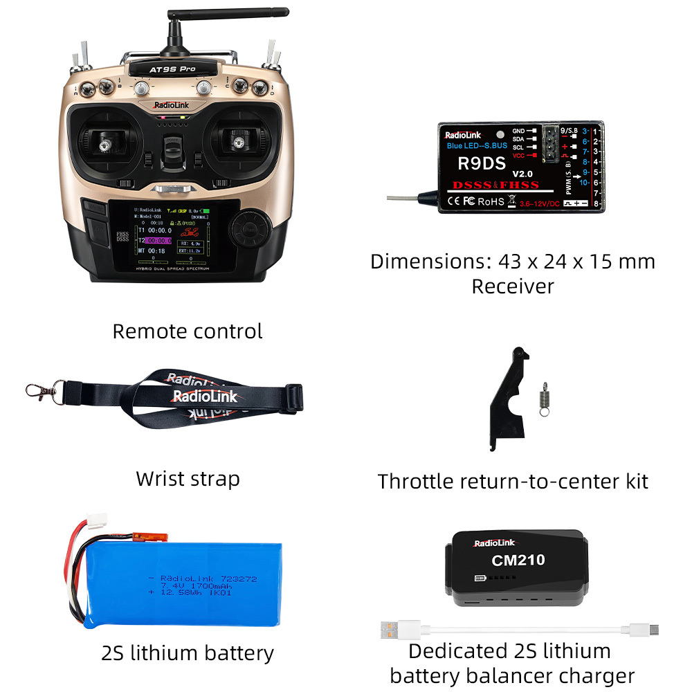 AT9S Pro Remote Control for RC Airplanes