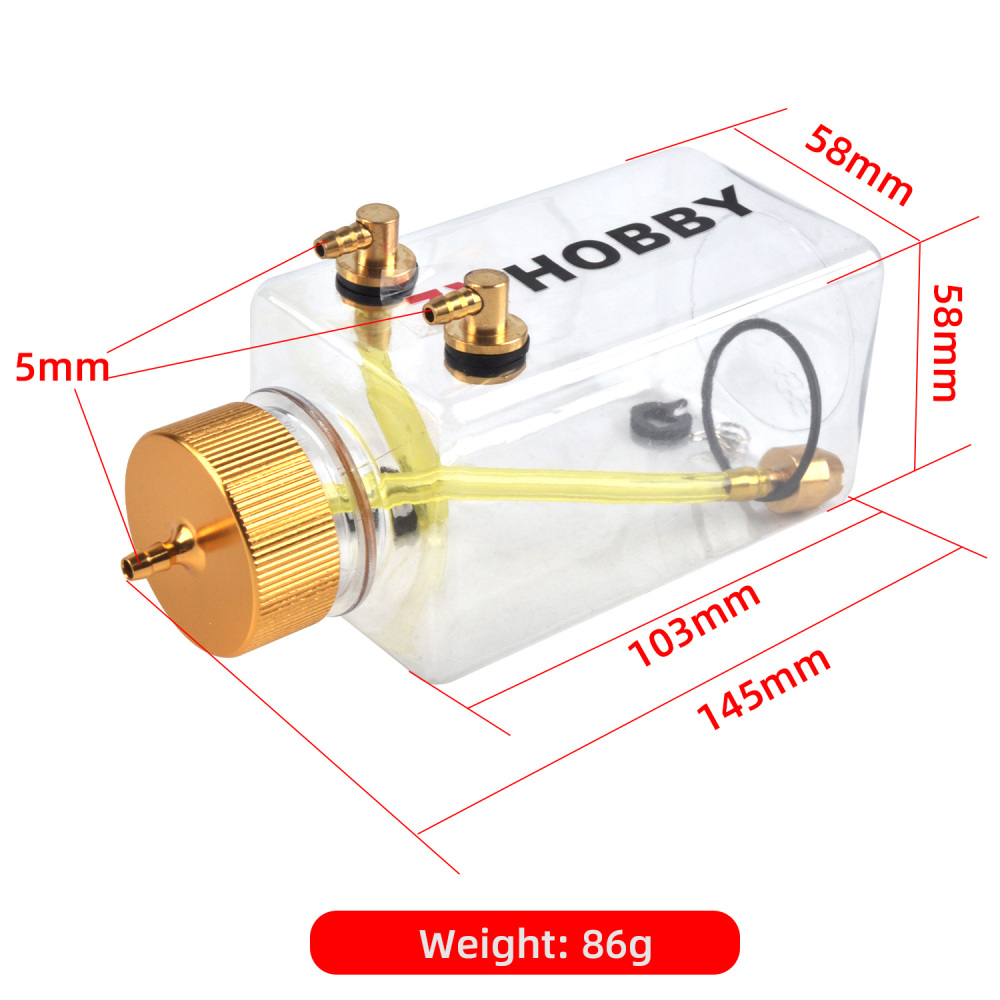 RC Tank Gas Fuel Bottle with Transparent Plastic for RC Airplane Model
